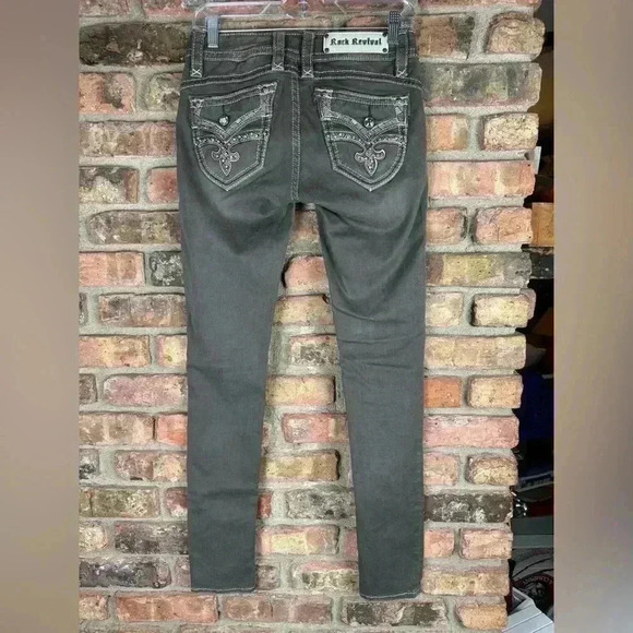 Rock Revival - Keri’s Low Rise Skinny Brown Size 27 - Picture 4 of 4